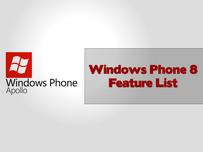 Windows Phone 8 Feature List